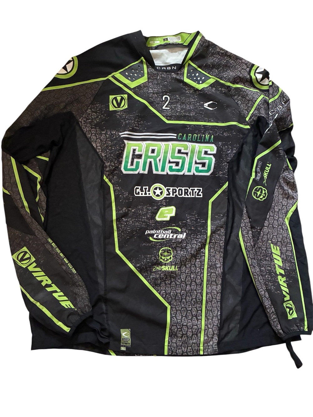 CRBN Carolina custom Crisis jersey size XXL paintball central 2nd Skull